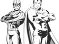 Coloriage Spiderman et Superman pour jouer en ligne